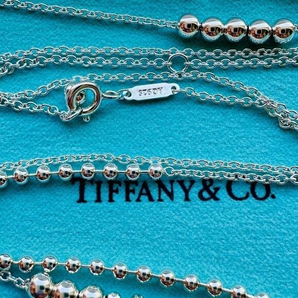 Tiffany & Co. Mixed Bead Chain in Sterling Silver Necklace, 28-30” - Picture 4 of 5